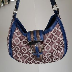 Worthington Monogram Leather Strap Shoulder Purse